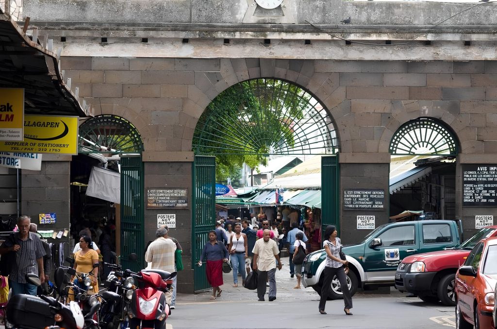 Colonical Architecture Of The Main Gate Of Central Market Port Louis